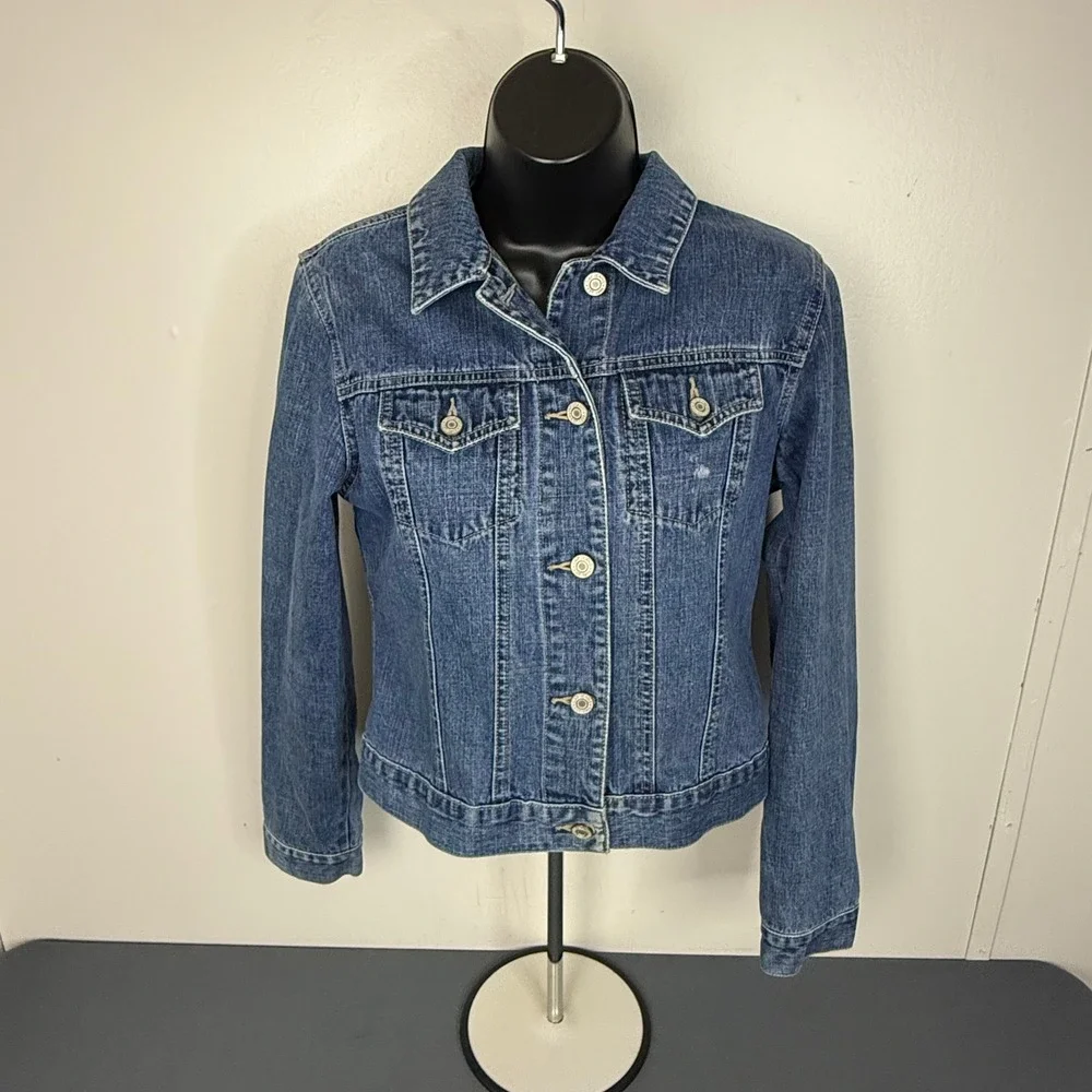 Gap Denim Jacket Kids XXL 14-16 Medium Wash Blue Cotton Button Up Trucker